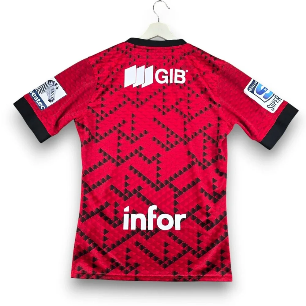 Adidas Crusaders Rugby Jersey Mens L Red Polyester Geometric Super Rugby ED7949
